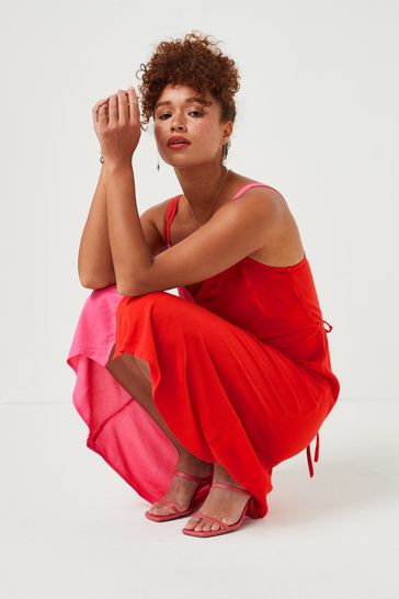 Red Strappy Midi Dress