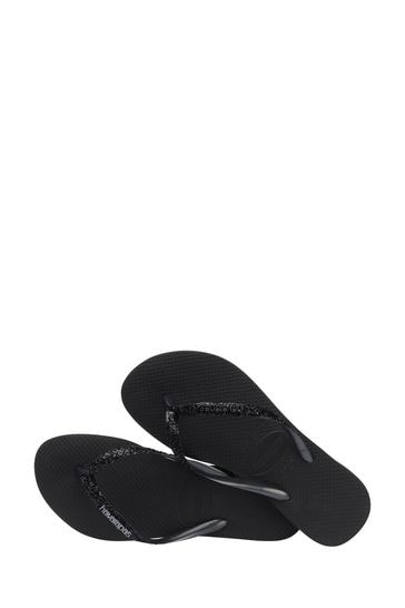 Glitter havaianas black cheap