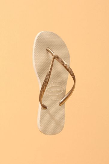 Havaianas gold slim flip flops deals