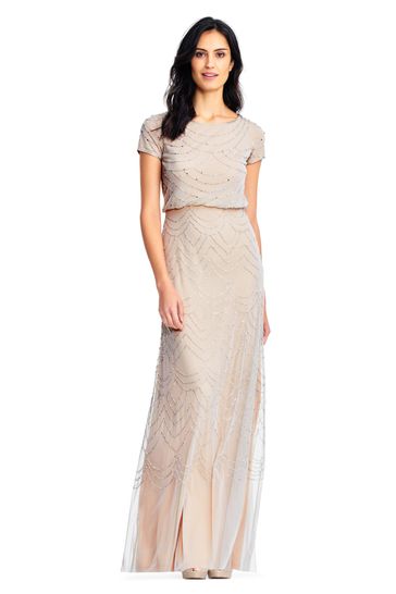 Adrianna Papell  Blouson Beaded Gown