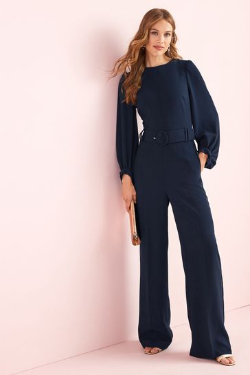 Buy Navy Blue Long Sleeve Belted Jumpsuit from Next Austria