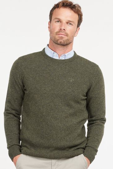 Barbour Green Essential Tisbury Crew Neck Jumper