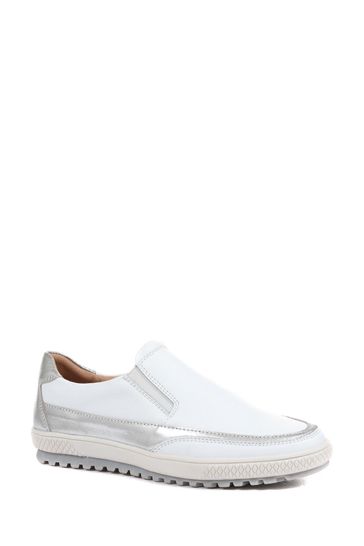 Womens white leather slip ons hot sale
