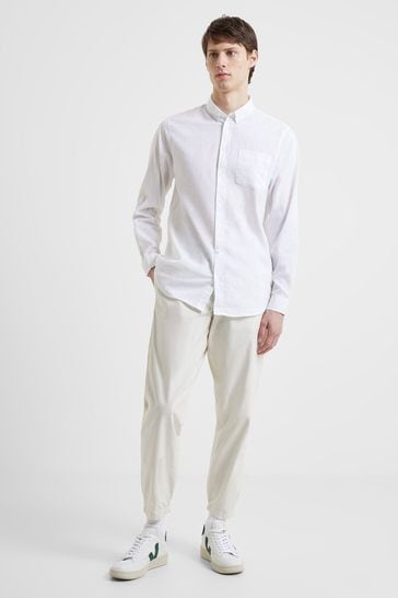French Connection Linen 55 White Shirt