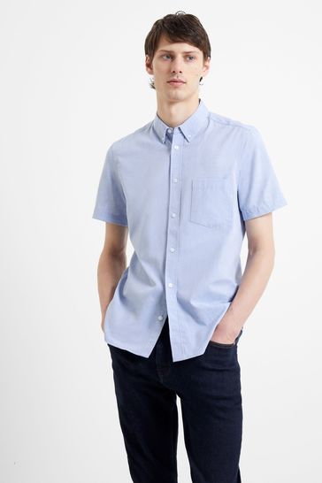 French Connection Pink Oxford Short Sleeve Shirt