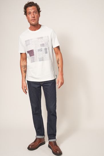 White Stuff Natural Patchwork Graphic T-Shirt