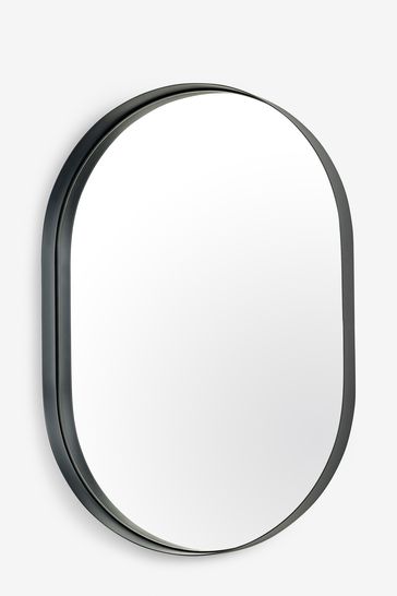 Black hot sale oval mirror