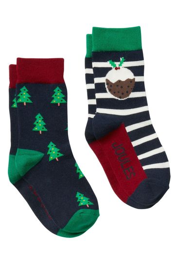 Joules Blue Brill Bamboo Socks 2 Pack