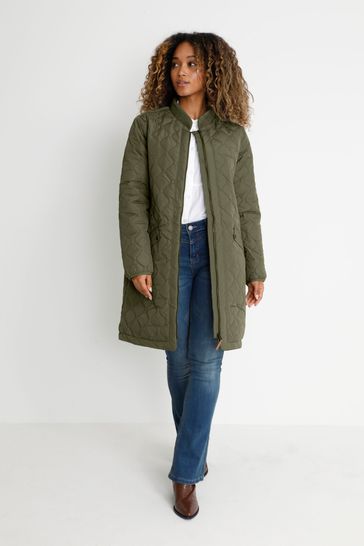 army green quilted jacket