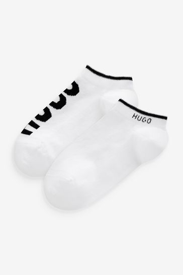 HUGO White Logo Socks 2 Pack