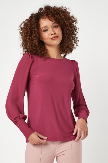 Berry Red Next Long Sleeve Cuff Top