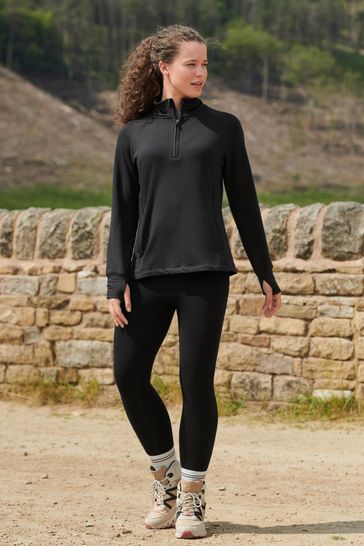 Buy Black Next Elements Thermal Fleece Lined Leggings from Next