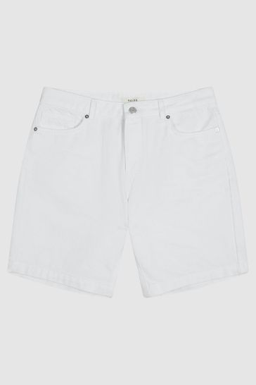 Mens white denim best sale shorts uk