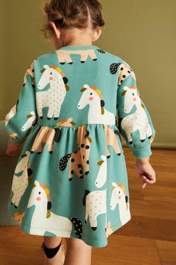 Buy Teal Unicorn Printed Sweat Dress 3mths 7yrs from Next Austria