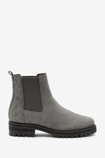 Grey Regular/Wide Fit Forever Comfort® Chunky Chelsea Boots