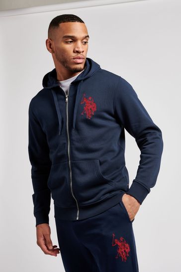 Buy U.S. Polo Assn. Blue DHM Zip Through Hoodie from Next Luxembourg