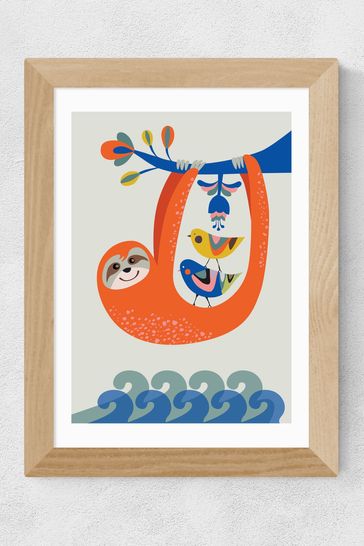 East End Prints Orange Sloth Print by Rachel Lee