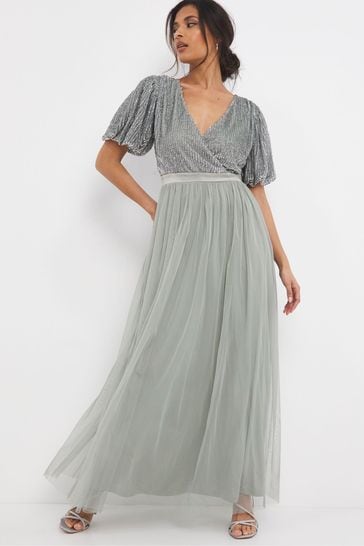 Buy Joanna Hope Green Sequin Bridesmaid Dress from Next Luxembourg