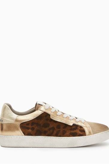 AllSaints Brown Sheer Leopard Sneakers