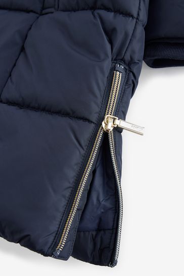 Ladies navy new arrivals puffa coat