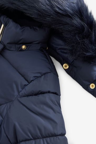 Buy Clarks Navy Blue Girls Longline Puffer Coat from Next South Africa