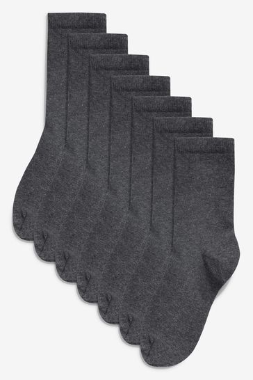 Grey 7 Pack Cotton Rich Socks