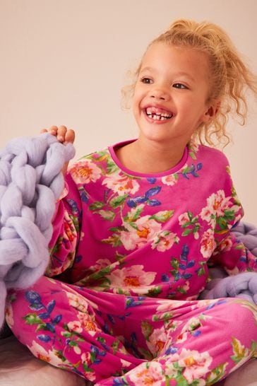 Buy Pink Floral Cosy Fleece Pyjamas 9mths 16yrs from Next Luxembourg
