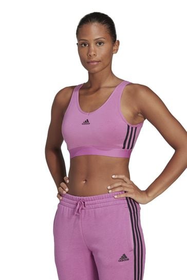 adidas Purple adidas Sportswear Essentials 3-Stripes Crop Top