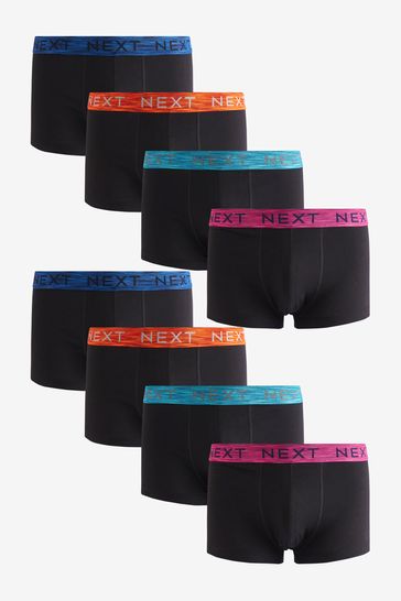 Black Hipster Boxers 8 Pack