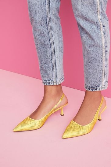 Studded kitten heel shoes store