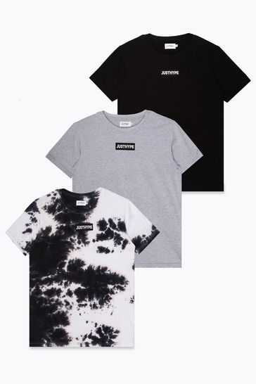 Hype. Black Dye Block T-Shirts 3 Pack