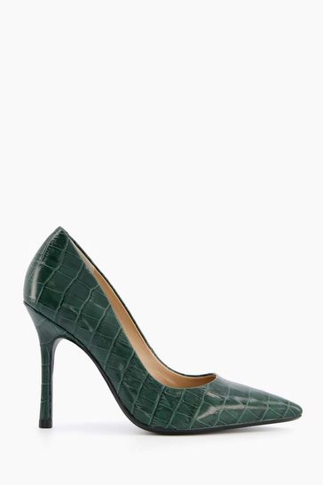 Buy Dune London Green Belaire Pointed Toe Mid Heel Court Shoes from the ...