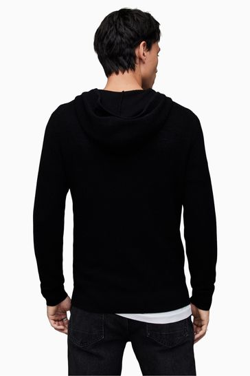 All Saints Black Ivar Merino Hoodie