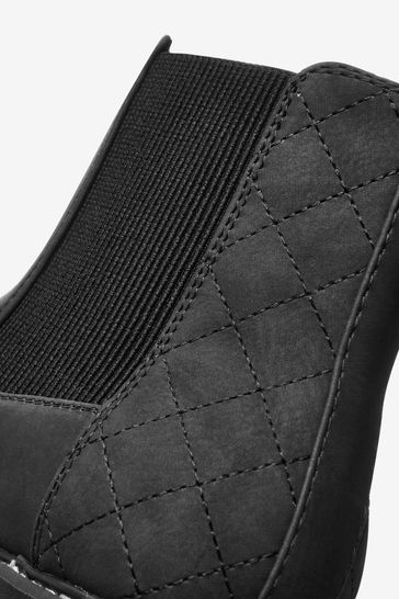 Buy Black Extra Wide Fit Forever Comfort Chunky Chelsea Boots