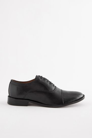 Black Toe Cap Oxford Shoes