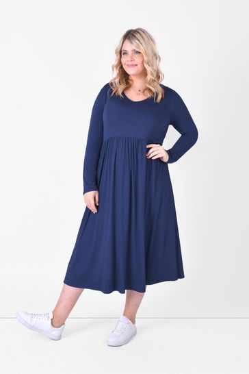 LIVE Unlimited Womens Blue Curve LIVE – Jersey Swing Dress