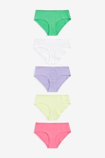 Pink/Green Short Cotton Knickers 5 Pack