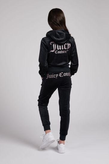 Juicy Couture - Girls Black Velour Leggings