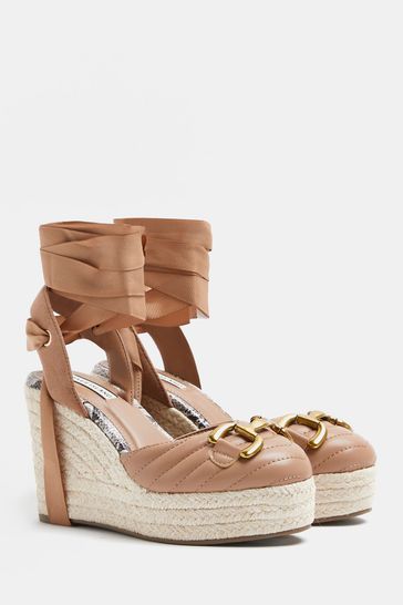 Buy River Island Beige Light Buckle 2 Part Wedges from Next Germany