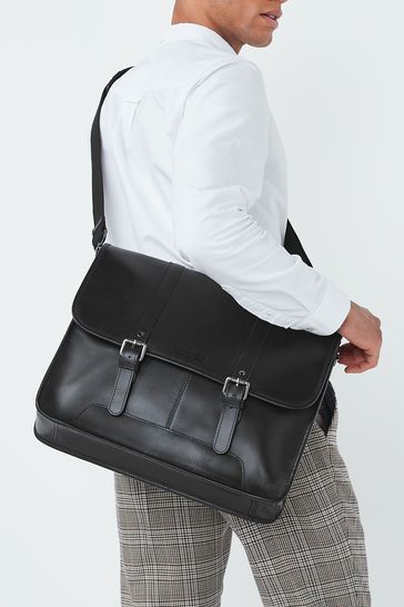 Black satchel bag mens outlet
