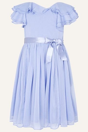 Monsoon Girls Blue Daffodil Chiffon Dress
