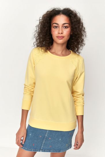 Khost Clothing Yellow Broderie Trim Sweatshirt