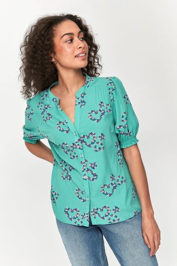 Khost Clothing Green Floral Hearts Blouse