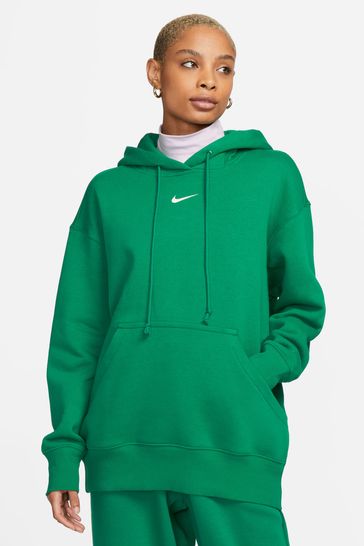 Nike Green Oversized Mini Swoosh Hoodie
