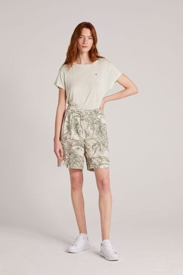 Tommy Hilfiger Green Tencel™ Pleated Shorts