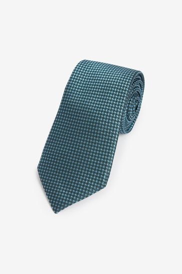 Teal Blue Spot Signature Made In Italy Tie