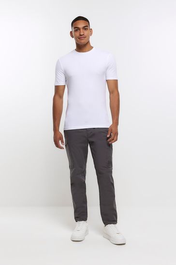 River Island Black Muscle Fit T Shirt 5 Packs