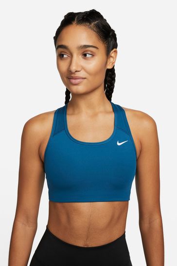 Nike Blue Swoosh Medium Support Non Padded Sports Bra