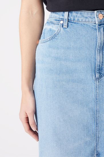 Buy Wrangler Denim Blue Mid Skirt from Next Israel