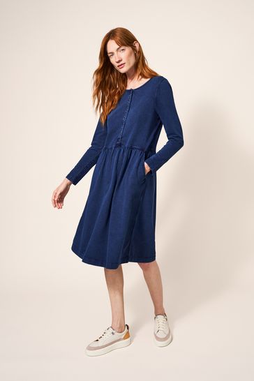 White Stuff Denim Blue Marsia Jersey Dress